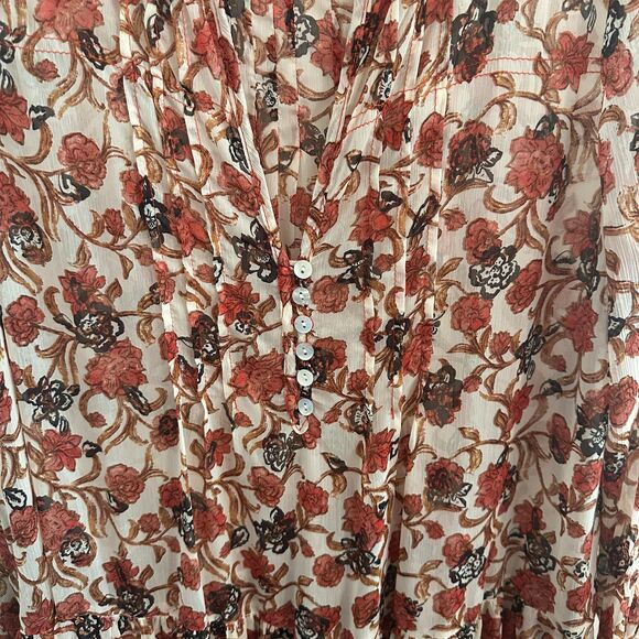 NWOTFree People See it Through Floral Long Sleeve Maxi Dress sz L - Picture 7 of 9